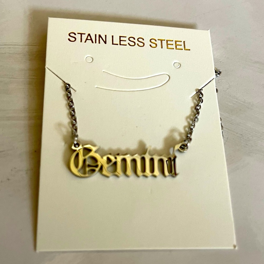 Brand new Gemini ♊️ silver necklace.